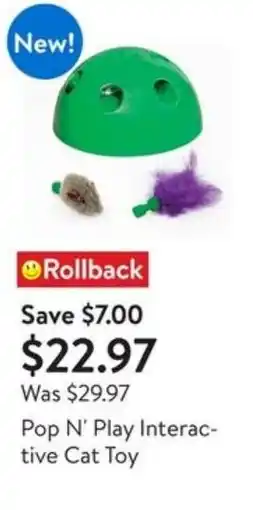 Walmart Pop N' Play Interactive Cat Toy offer