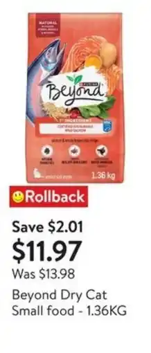 Walmart Beyond dry cat small food offer