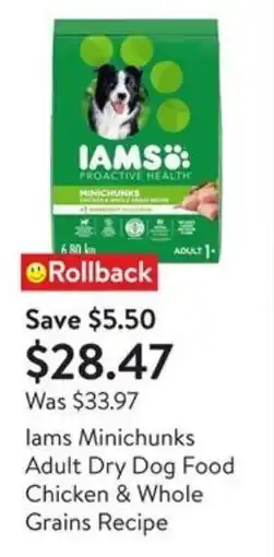 Walmart Lams minichunks adult dry dog food chicken & whole grains recipe offer