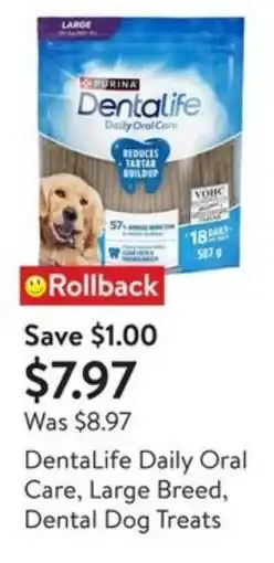 Walmart Dentalife daily oral care, large breed, dental dog treats offer