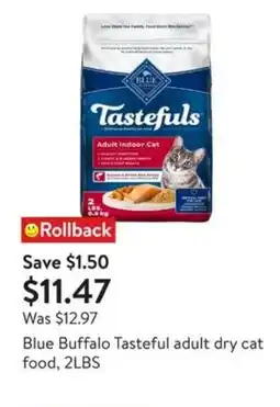 Walmart Blue buffalo tasteful adult dry cat food offer