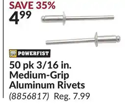 Princess Auto 50 pk 3/16 in. Medium-Grip Aluminum Rivets offer