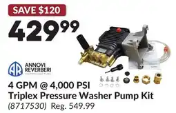 Princess Auto 4 GPM@4, 000 PSI Triplex Pressure Washer Pump Kit offer