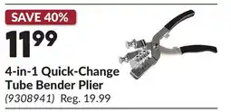 Princess Auto 4-in-1 Quick-Change Tube Bender Plier offer