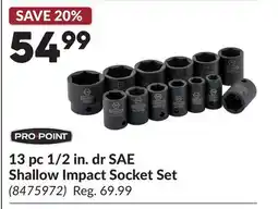 Princess Auto 13 pc 1/2 in. dr SAE Shallow Impact Socket Set offer