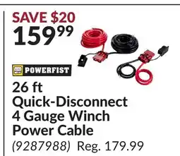 Princess Auto 26 ft Quick-Disconnect 4 Gauge Winch Power Cable offer