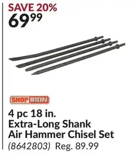 Princess Auto 4 pc 18 in. Extra-Long Shank Air Hammer Chisel Set offer
