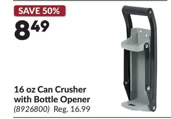 Princess Auto 16 oz Can Crusher with Bottle Opener offer