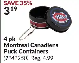Princess Auto 4 pk Montreal Canadiens Puck Containers offer