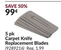 Princess Auto 5 pk Carpet Knife Replacement Blades offer