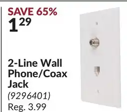 Princess Auto 2-Line Wall Phone/Coax Jack offer