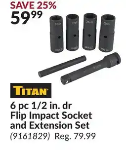 Princess Auto 6 pc 1/2 in. dr Flip Impact Socket and Extension Set offer