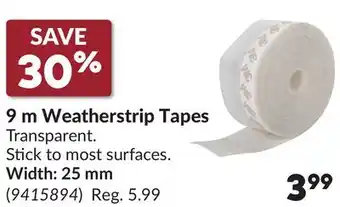 Princess Auto 9 m Weatherstrip Tapes offer