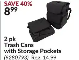 Princess Auto 2 pk Trash Cans with Storage Pockets offer