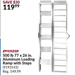Princess Auto 500 lb 77 x 26 in. Aluminum Loading Ramp with Steps offer