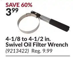 Princess Auto 4-1/8 to 4-1/2 in. Swivel Oil Filter Wrench offer