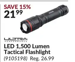 Princess Auto LED 1, 500 Lumen Tactical Flashlight offer