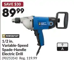 Princess Auto 1/2 in. Variable-Speed Spade-Handle Electric Drill offer