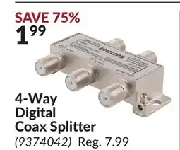 Princess Auto 4-Way Digital Coax Splitter offer
