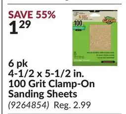 Princess Auto 1/2 x 5-1/2 in. 100 Grit Clamp-On Sanding Sheets offer