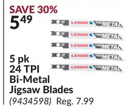 Princess Auto 5 pk 24 TPI Bi-Metal Jigsaw Blades offer