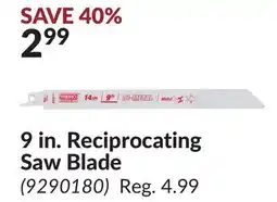 Princess Auto 9 in. Reciprocating Saw Blade offer
