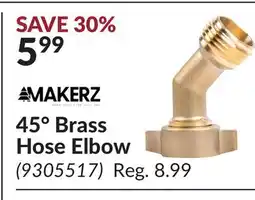 Princess Auto 45° Brass Hose Elbow offer