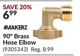 Princess Auto 90° Brass Hose Elbow offer