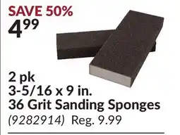 Princess Auto 2 pk 3-5/16 x 9 in. 36 Grit Sanding Sponges offer