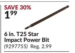 Princess Auto 6 in. T25 Star Impact Power Bit offer