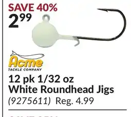 Princess Auto 12 pk 1/32 oz White Roundhead Jigs offer
