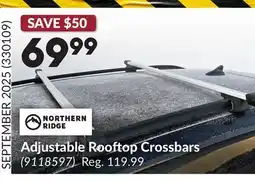 Princess Auto Adjustable Rooftop Crossbars offer