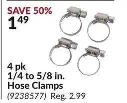 Princess Auto 4 pk 1/4 to 5/8 in. Hose Clamps offer