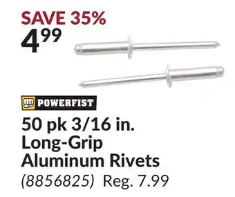 Princess Auto 50 pk 3/16 in. Long-Grip Aluminum Rivets offer