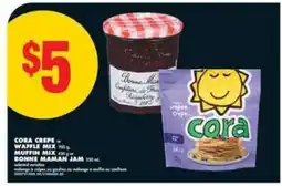 No Frills CORA CREPE or WAFFLE MIX, MUFFIN MIX, BONNE MAMAN JAM offer