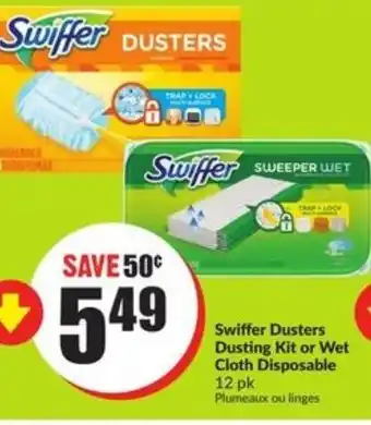 FreshCo Swiffer dusters dustling kit or wet clith disposable offer