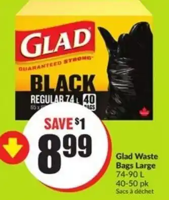FreshCo Glad waste bags large offer
