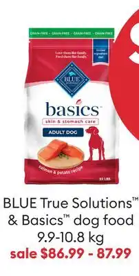 Petsmart Save $7 BLUE True Solutions & Basics dog food 9.9-10.8 kg offer