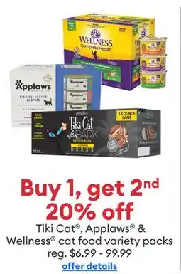 Petsmart Tiki Cat , Applaws & Wellness cat food variety packs offer