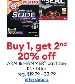 Petsmart Buy 1, get 2nd 20% off ARM & HAMMER cat litter offer