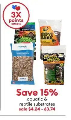 Petsmart Save 15% aquatic & reptile substrates offer