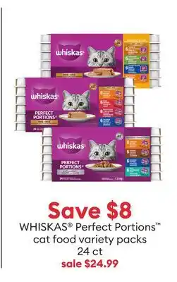 Petsmart Save $8 WHISKAS Perfect Portions cat food variety packs offer