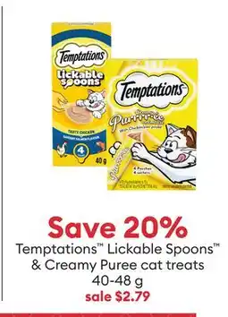 Petsmart Save 20% Temptations Lickable Spoons & Creamy Puree cat treats offer