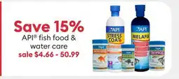 Petsmart Save 15% API fish food & water care offer
