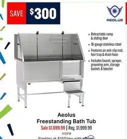 Ren’s Pets Depot Aeolus Freestanding Bath Tub offer