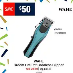 Ren’s Pets Depot WAHL Groom Lite Pet Cordless Clipper offer