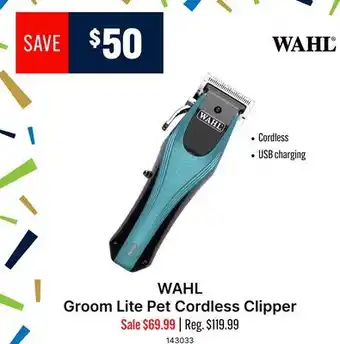 Ren’s Pets Depot WAHL Groom Lite Pet Cordless Clipper offer