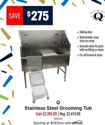 Ren’s Pets Depot Quality Stainless Steel Grooming Tub offer