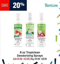Ren’s Pets Depot Tropiclean Deodorizing Sprays offer