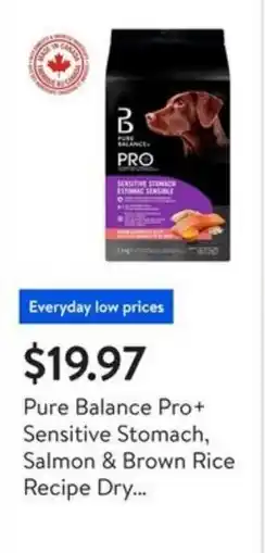 Walmart Pure Balance Pro+ Sensitive Stomach, Salmon & Brown Rice Recipe Dry... offer